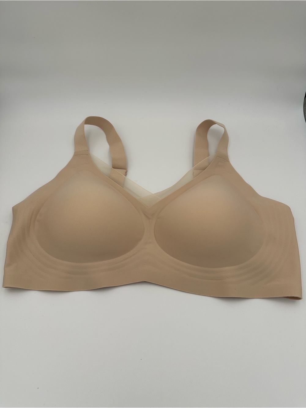 SheCurve Wireless V Mesh Bralette Nude Bra XL